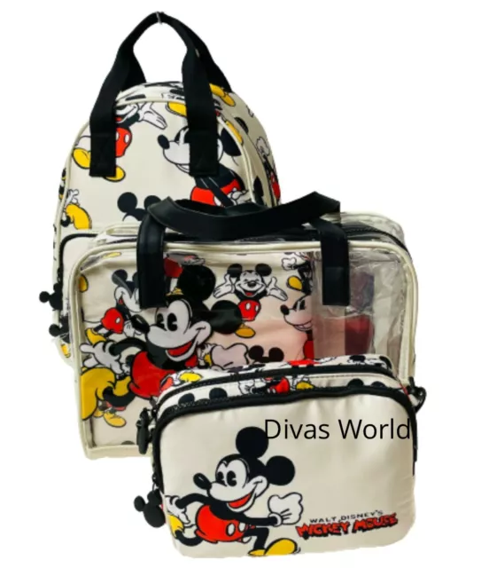 Primark Disney Mickey Mouse Quilted Shoulder Body Tote Backpack Travel Bag