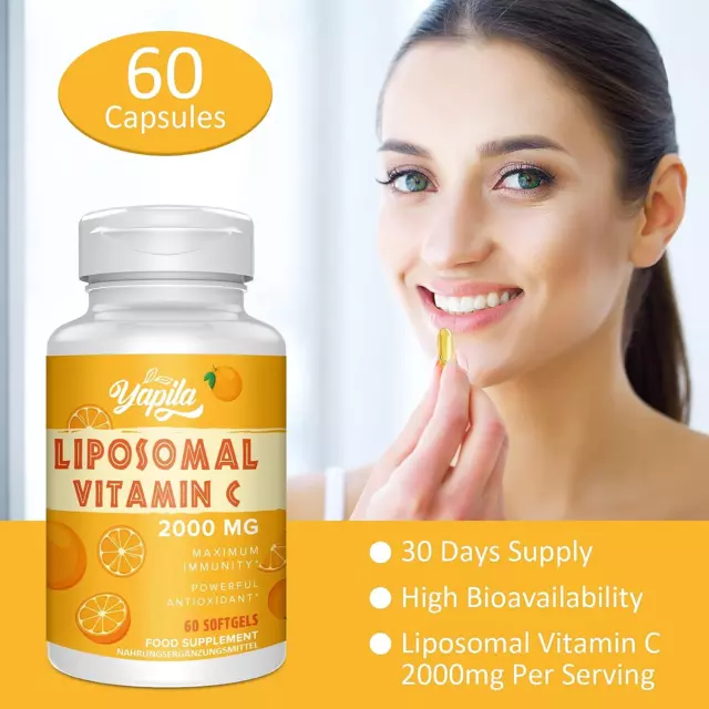 Vitamine C Liposomale 2000 Mg Gélules(2 Paquets), Absorption Maximale, Dosage Él 3