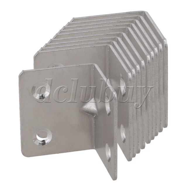 10 x Silver Stainless Steel Right Angle Brackets 30MM x 38MM x 1.4MM