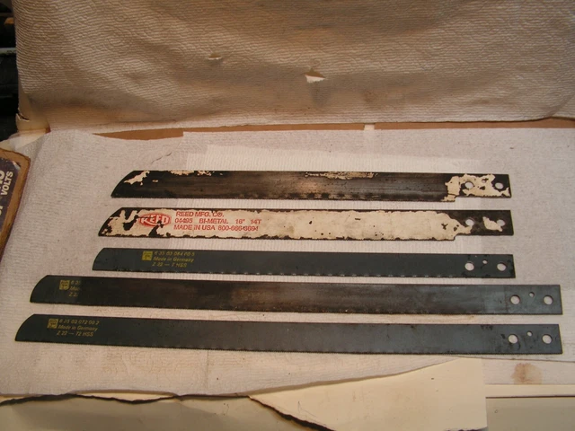 (5) Reciprocating Saw Blades 3 X FEIN Germany 19 5/8"-15 3/4" 2 X REED USA 16"