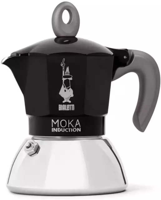 Bialetti Caffettiera Moka Induction, 2 Tazze (100 Ml), Adatta a Tutti I Piani Co