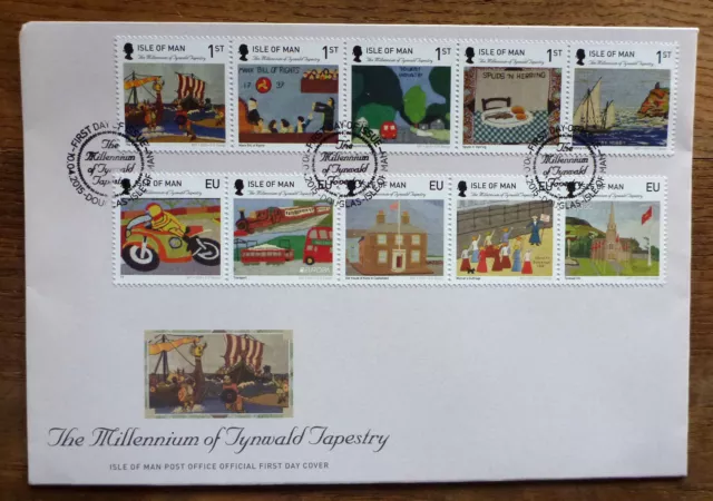 2014 Isle Of Man Millenium Of Tynwald Tapestry Set Of 10 Stamps Fdc