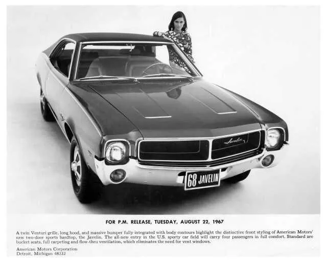 1968 AMC Javelin American Motors Corp Factory Press Photo 0028