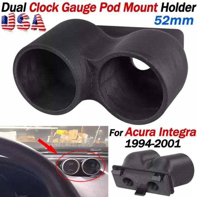 (LHD) Dual Clock Gauge Pod Mount 52MM For 1994-2001 Acura Integra LS RS GS GS-R