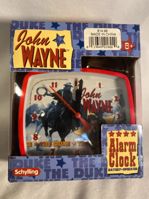 John Wayne Alarm Clock The Duke Red Vintage By Schylling New In Box