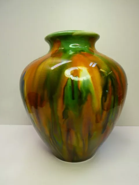 Vintage Drip Glaze Vase Pottery Studio Ceramic Art Deco