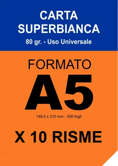 10 RISME DI Carta A5 80GR ADATTE A STAMPE PER RICETTE MEDICHE EUR 52,00 -  PicClick IT