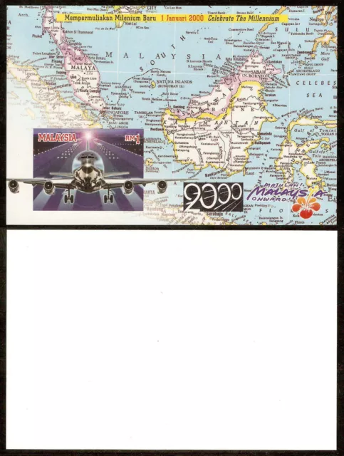 Hoja en miniatura imperada Malasia 2000 New Millennium 1r.  ¡¡¡Escaso!!! SG MS850b.