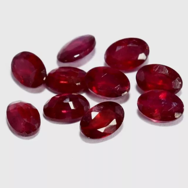 Wholesale Lot 7x5mm Oval Facet Natural Mozambique Ruby Loose Calibrated Gemstone