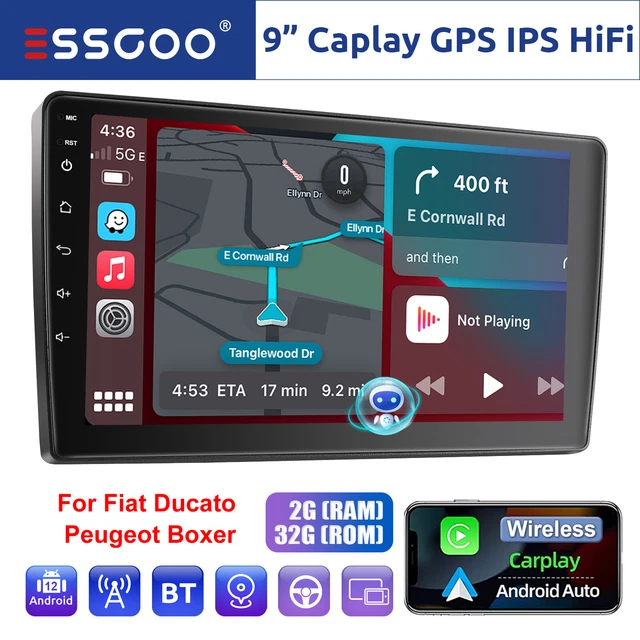 Autoradio Android 9 Pouces Pour Fiat Ducato/Citroën Jumper/Peugeot Boxer - 2Go+64Go, CarPlay, Android Auto - 5