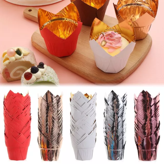 Bakeware Tulip Baking Cup Cupcake Liners Greaseproof Paper Cake Muffin Cups