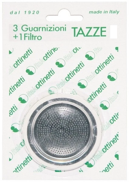 Bialetti Set 3 Guarnizioni + Filtro Per Caffettiere Italiane 12 Tazze - Ricambio Originale - Foto 10