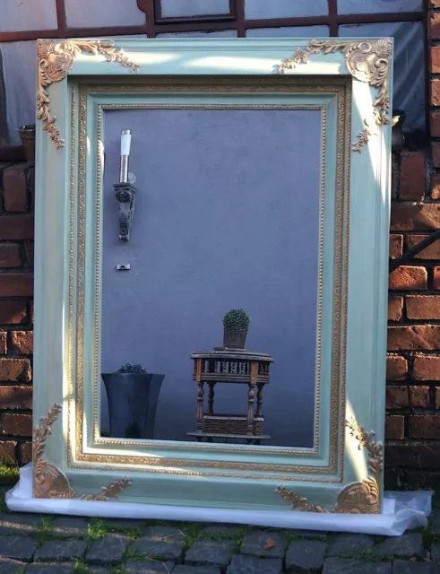 Grand Beau Miroir Style Baroque Pour Palais Vert Et Doré Antique D'un Château