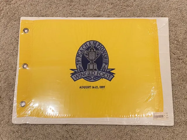 Official 1997 PGA Championship Embroidered Flag Winged Foot Sealed Davis Love 3