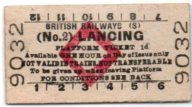 BR(S) Platform Ticket Lancing (No.2) 1d