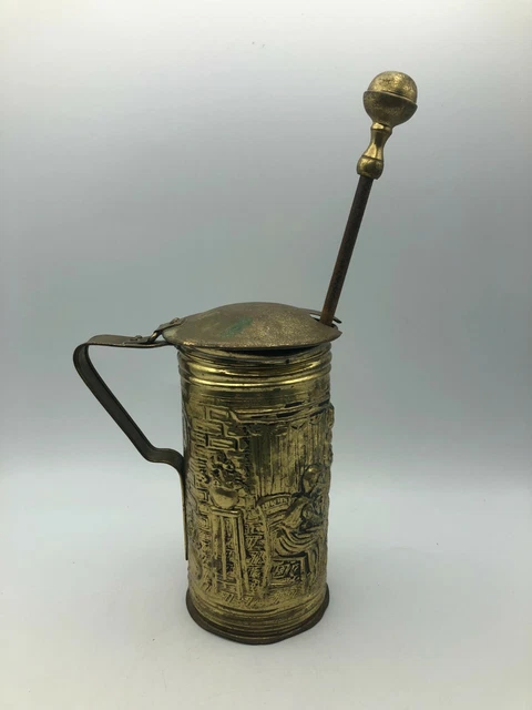 Vtg Peerage Brass Fire Starter Smudge Pot w/Pumice Wand England AS IS Read A5