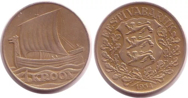 Estland 1 Krone 1934 Erste Republik e-53