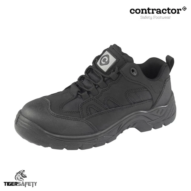 Contractor 72SM Noir Cuir S1P Src Embout Coqué Travail Sécurité Basket Chaussure