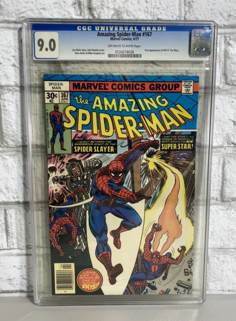 Amazing Spider-Man #167 CGC 9.0 VF-NM - 1st app Will O' The Wisp
