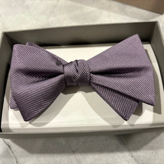 Jos. A. Bank Self  Formal Bow Tie -Purple NEW In Box 100% Silk MSRP $59.50