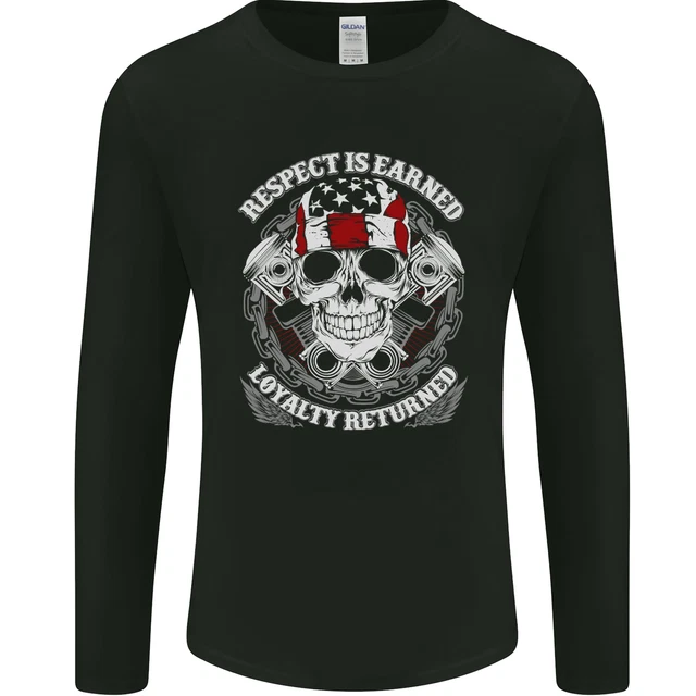T-shirt a maniche lunghe Respect Earned moto biker da uomo