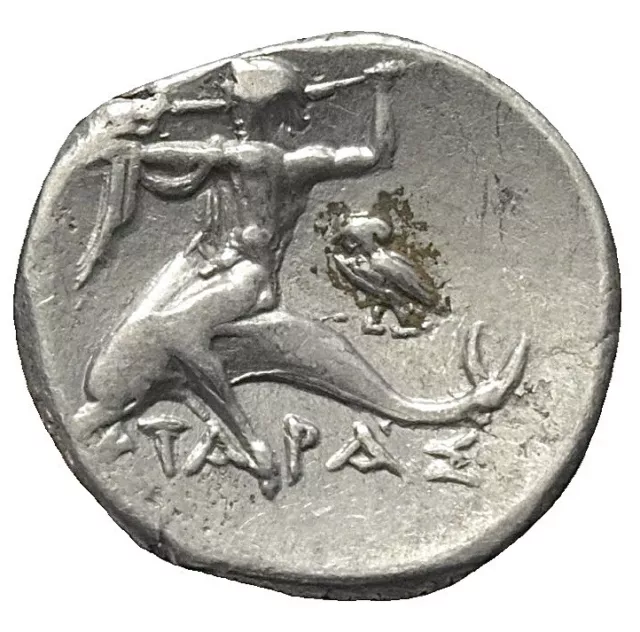 Monete Greche. Moneta antica autentica Magna Grecia TARANTO. Nomos. Argento