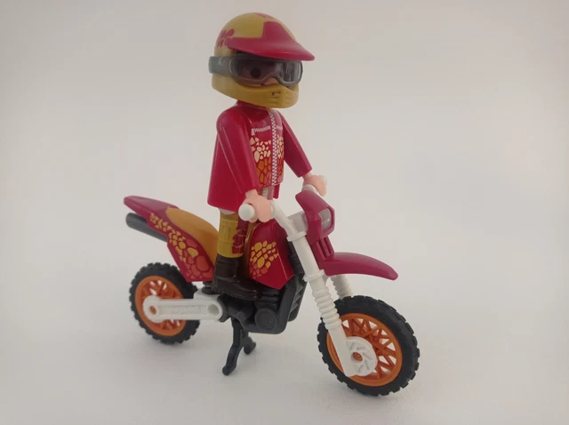 PLAYMOBIL personnage homme moto motocross  A2