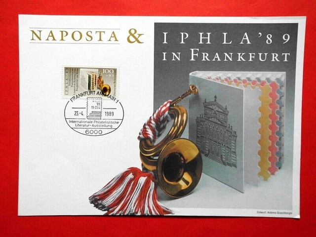 Beleg Ersttagsblatt BRD 1989 IPHLA'89 Frankfurt Mi. Nr. 1415 FDC-Vollstempel
