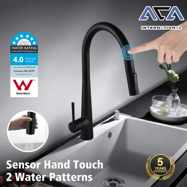 Vitarora Black Touch Sensor Pull Out Spout Kitchen Mixer Tap Laundry Sink Faucet