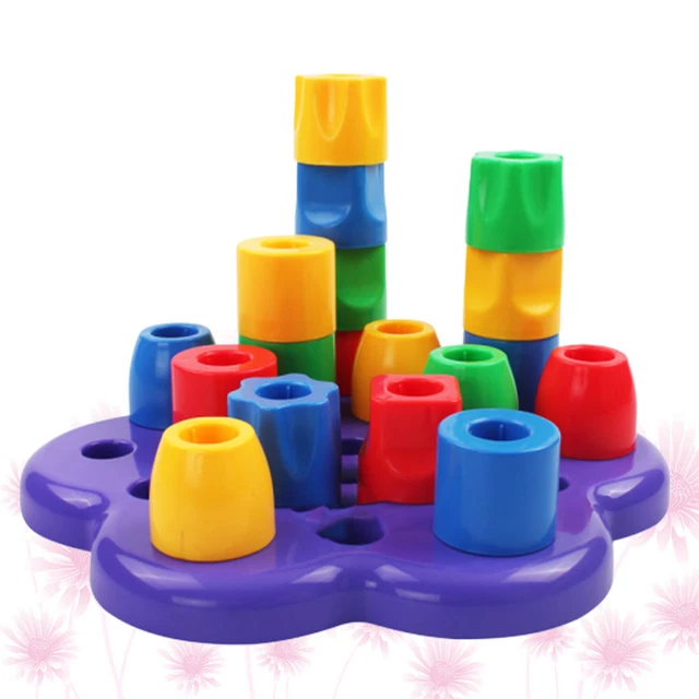 1PC Stacking Game Toy Stapelspiel Spielzeugform Erkennen von Blöcken Farbige i