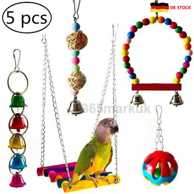 Haustier Vogel Papagei Sittich Wellensittich Hängematte Schaukel Spielzeug Set