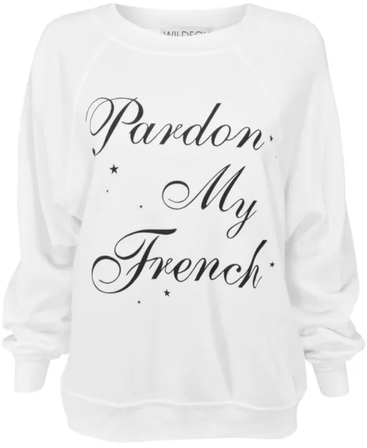 New Wildfox Couture Vintage Pardon My French Sommers Sweater Top Sweatshirt