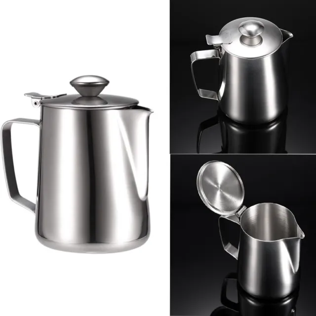 Stainless Steel Milk Frothing Pitcher - Milk Steamer Cup Jug Creamer Accessories Suitable for Barista, Espresso Machines, Cappuccino Coffee, Milk