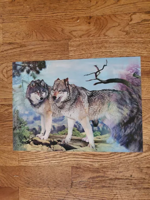 Wolves In The Snow lenticular 3D poster print
