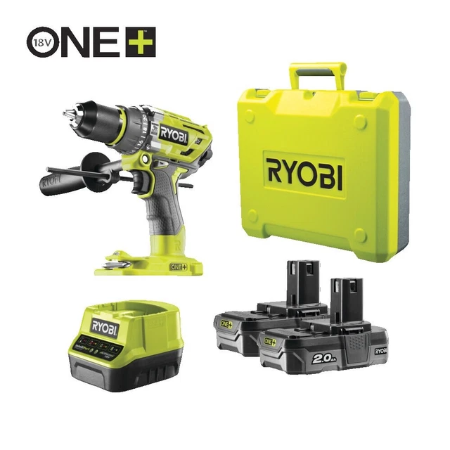 RYOBI ONE+ BRUSHLESS Combi Drill 18V R18PD7220B 2x 2.0Ah Kit £175.95