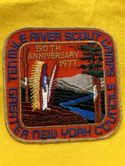 (122) Boy Scouts-    1977 Ten Mile River Scout Camps  - 5" square jacket patch