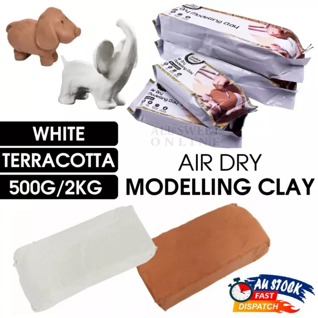 DAS Air Drying Modelling Clay for Art & Craft in White or Terracotta, 500g