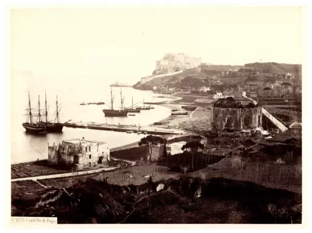 Italia, Napoli, Château Aragonais Vintage print, tirage d&#039;époque,  Tirage