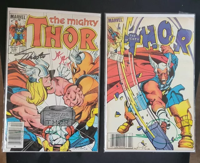 Thor 337 + Thor 338 1ST BETA RAY BILL SIGNED WALT SIMONSON , JOHN ROMITA SHOOTER
