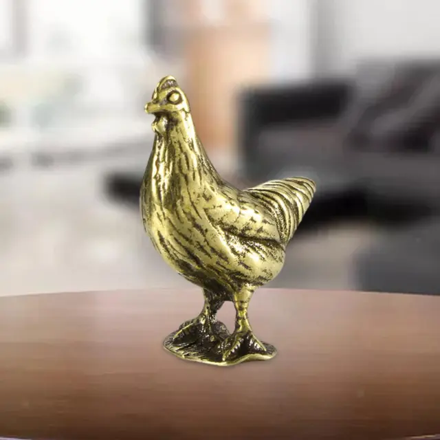 Brass Chicken Figurine Unique Birthday Gift Miniatures