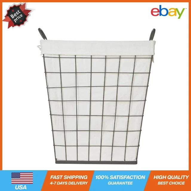 Heavy-Gauge Wire Laundry Hamper, 2 Bushels Laundry Storage Basket Dark Zinc Heavy-Gauge Wire Laundry Hamper, 2 Bushels Laundry Storage Basket Dark Zinc