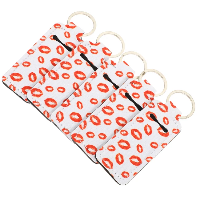 5 pz set rossetti set balsamo per labbra portachiavi donna accessori auto portatili