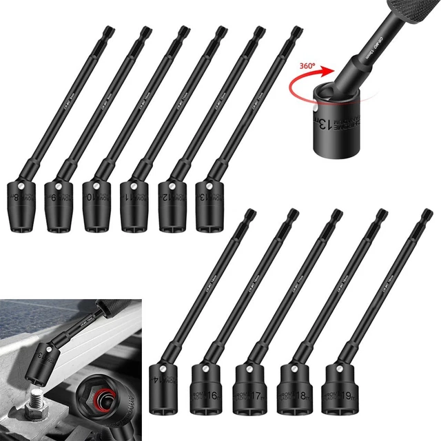 Presa esagonale nera 150 mm 360 gradi rotabile Hex Shank permanente