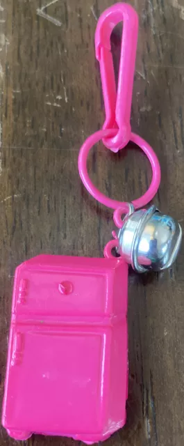 Pink Refrigerator Vintage 1980s Plastic Bell Charm For 80s Necklace