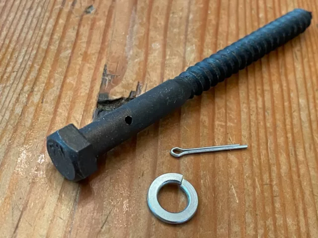Replacement Bronze Shutter Dog Lag Bolt with Washer & Cotter Pin