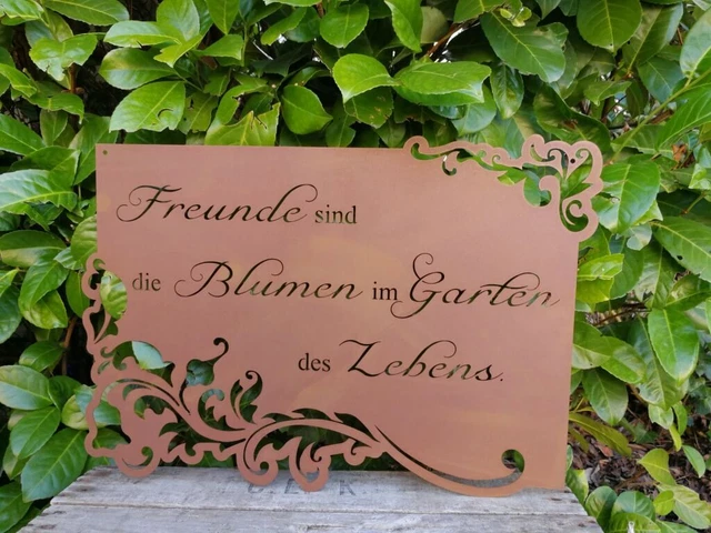 EDELROST GEDICHTTAFEL FREUNDE Spruchschild Gedichttafel Gartendeko