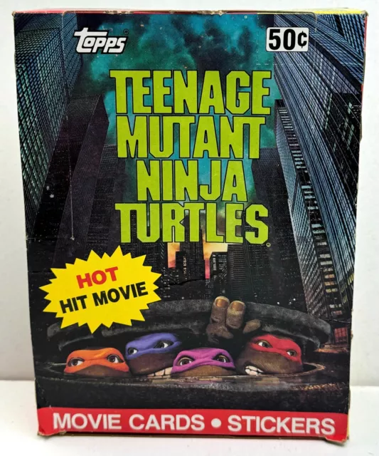 1990 Teenage Mutant Ninja Turtles Movie Series 1 Vintage Card Box 36 Packs Topps
