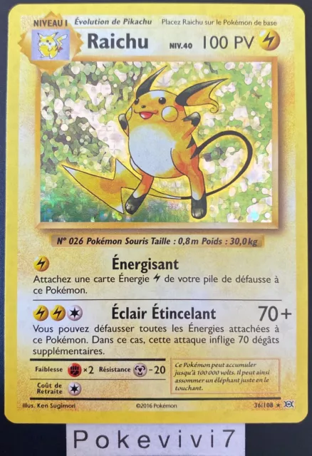 Carte Pokemon RAICHU 36/108 HOLO XY12 Evolutions FR NEUF