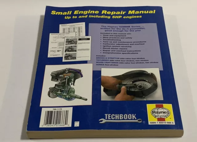 2 Haynes Small Engine Repair Techbook Books 5 HP & 20 HP Engines 10340 10341 3