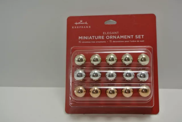 Hallmark Keepsake ELEGANT MINIATURE ORNAMENT SET Mini Glass Balls BRAND NEW MINT